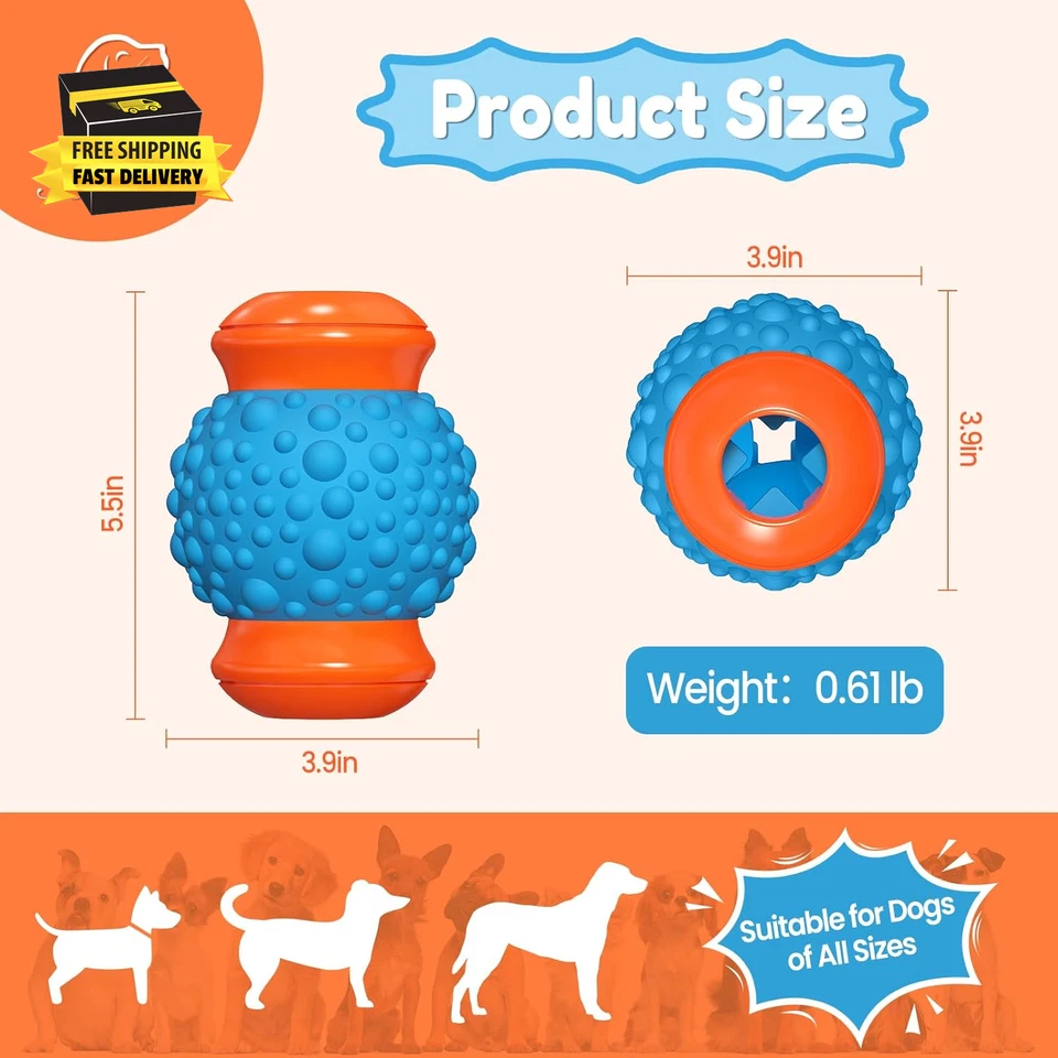 Dispensador interativo de brinquedos para cães - Alimentador de quebra-cabeça lento para cães grandes, mental - Imagem 2 de 4