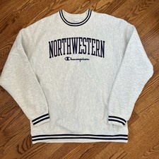 Vintage Champion Reverse Weave Northwestern Sweatshirt Men s XL Gray 90s VGC