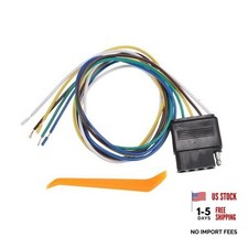 Vehicle Side 5 Way Flat Trailer Wiring Harness Female Plug Connector, 28 Inch