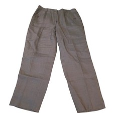 Vintage Talbots Brown 100 Irish Linen Dress Pants Women Size 10P Lagenlook