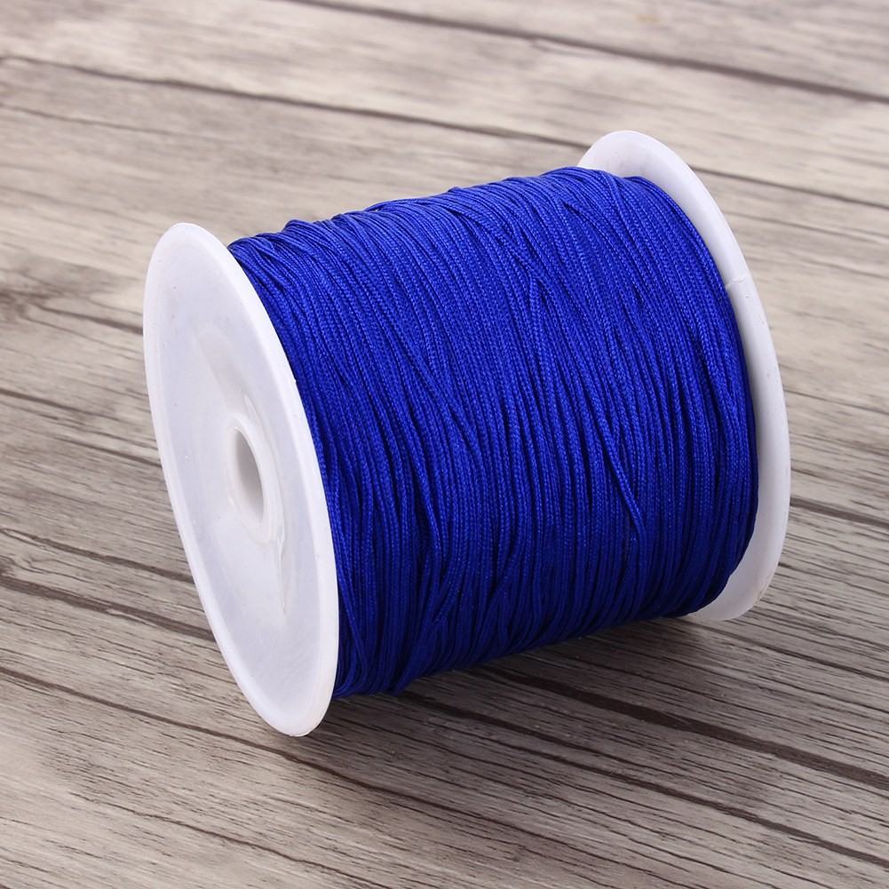 100M Nylon Chinese Knot Cord Durable For Jewelry Making Sapphire Blue KRI