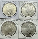 (4)Four-1923 Peace Silver Dollars-4 Coin Lot-AU/BU-Nice Coins-Free Shipping.