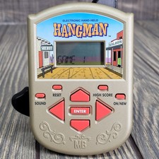 1995 Hangman Milton Bradley Electronic Hand Held Game EUC Tested/Works Gold