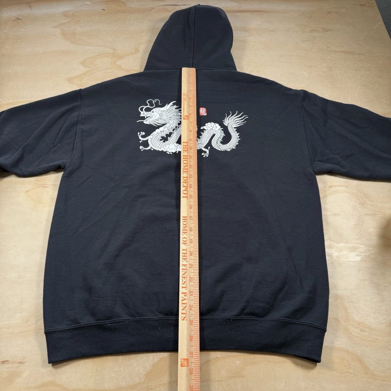 VETEMENTS A4982 ARTIST UNION Clothing Co Unisex Pullover Felpa con Cappuccio Nero Drago Felpa L