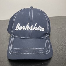 Vintage Berkshire Hathaway Hat Cap Strap Back Blue Golf Embroidered Mens Cursive