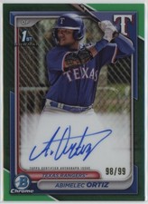 2024 Abimelec Ortiz Bowman Chrome 1st Green Refractor Auto /99 #CPA-AO (J111)