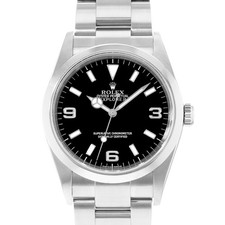 Rolex Explorer 36 114270 Black Arabic Dial Steel Oyster Mens Watch Papers 2005