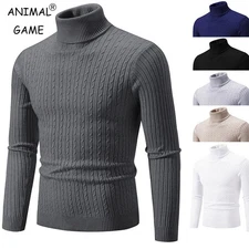Men's Turtleneck Soft Sweater 2025 Warm Knitted Autumn/winter Pullover Jumper -