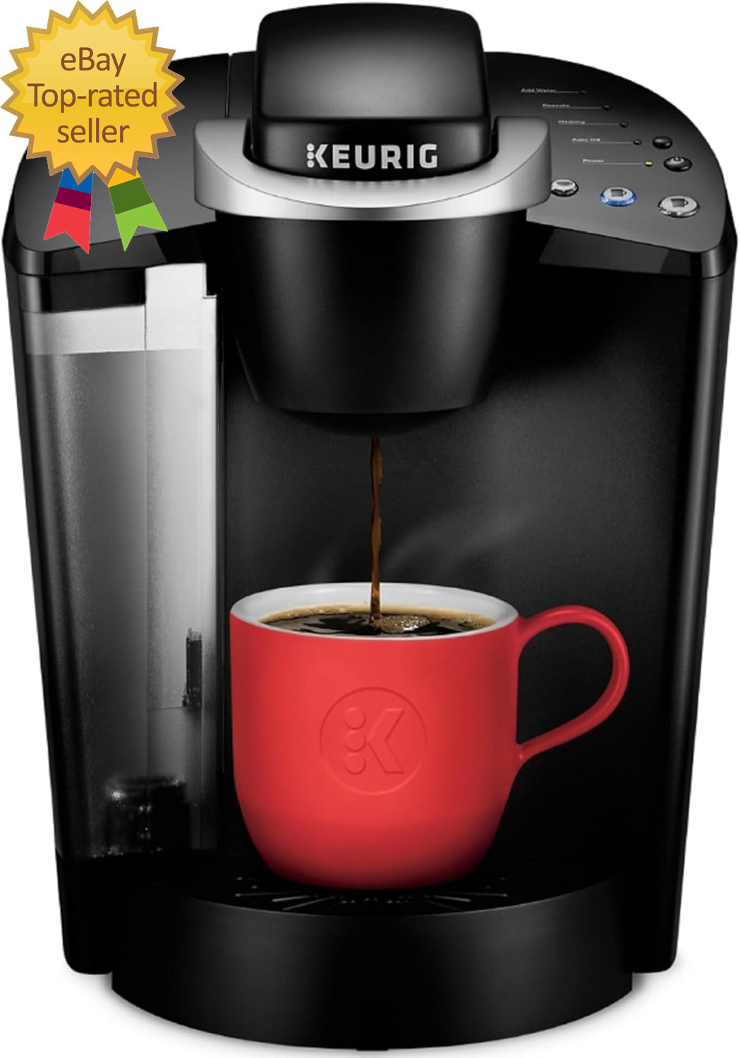 With 3 Brew Sizes 48oz Removable Reservoir