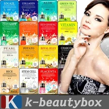 30PCS Korean Essence Facial Mask Sheet Nose Strip Set Face Mask Acne Treatment