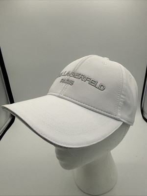 Karl Lagerfeld Embroidered Baseball Cap OS Karl Lagerfeld White Baseball Hat Embroidered Logo & Silver  main image 4