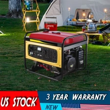 5-Gallon Universal Generator Gas Fuel Tank w/ Chrome Cap Gauge Petcock Valve Red