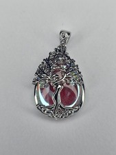Tree of Life Moonstone Pendant 925 Sterling Silver Celtic Drop