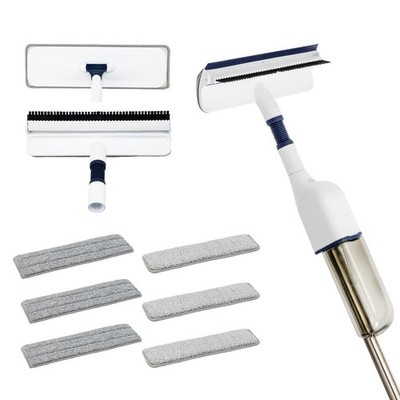 All-in-One Spray Window Squeegee and Floor Mop, 50'' Long Handle Spray Squeege...
