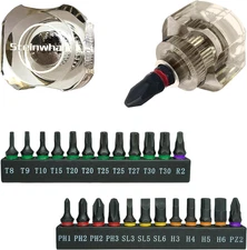 25In1 Short Stubby Mini Screwdriver for Tight Space, Security Torx, Phillips, Fl