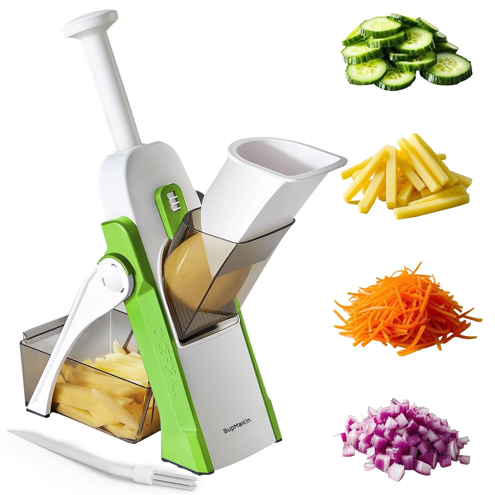 Upgrade Safe Mandoline Slicer, Vegetable Chopper, Potato Slicer 4 Modes Adjus...