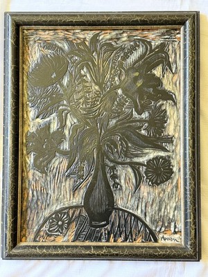 RARE Original Double-Sided Irving Amen Woodblock Plate