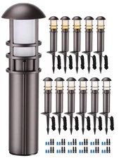 12 Pack 5CCT LED  Pathway Landscape Lights, Low Voltage, IP65, Aluminum