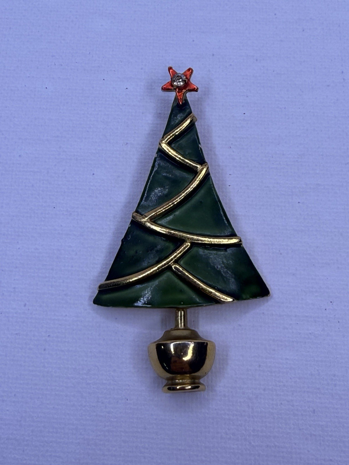 Original by Robert Gold Tone Enamel Christmas Tree Brooch Pin Free Shipping 📦