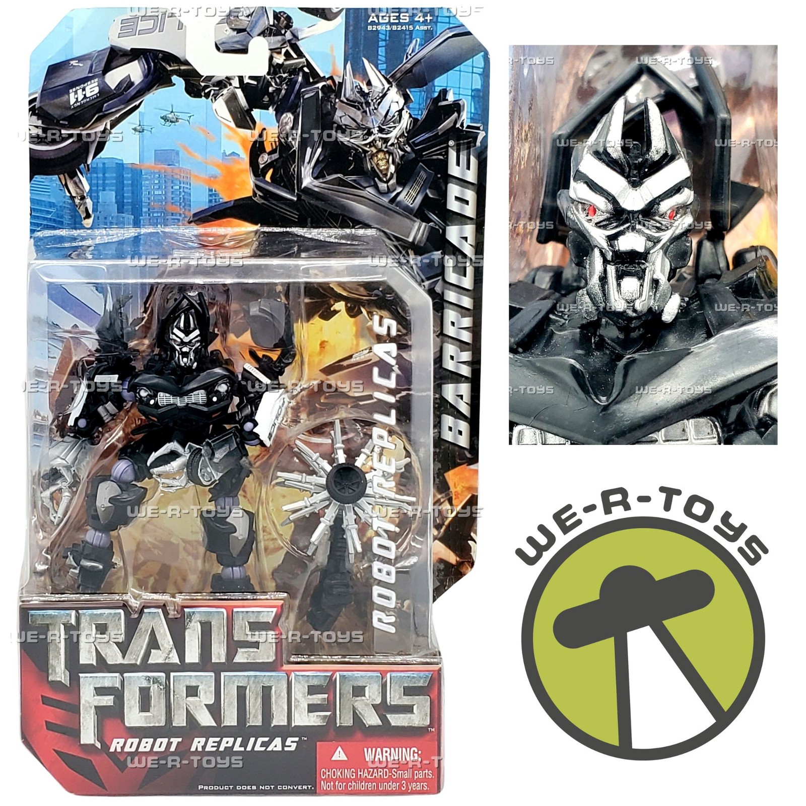 Transformers Robot Replicas Barricade with Blade Wheel Arm 2007 Hasbro 82943