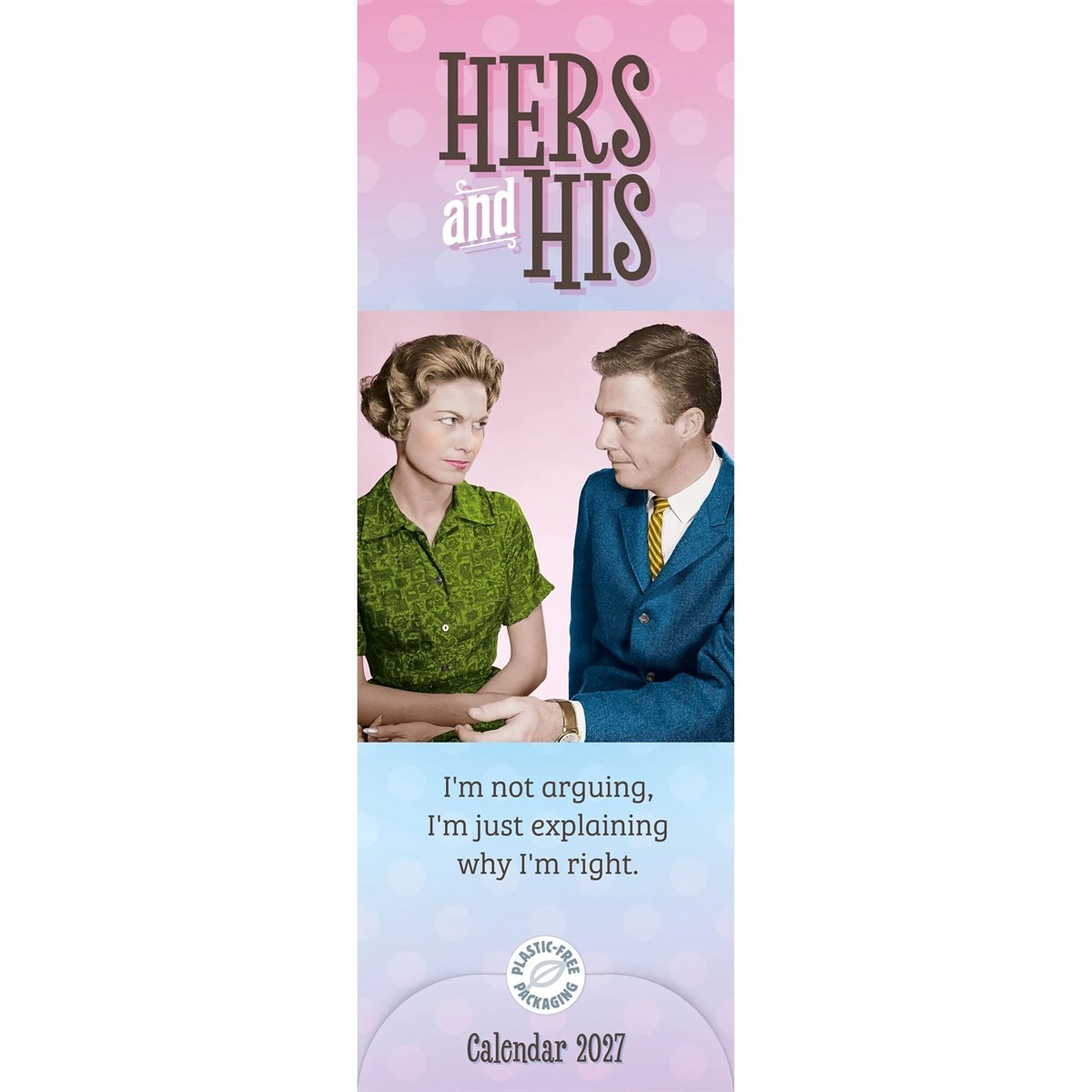 Hers & His Couples 2027 Slim Month To View Wall Calendar - Image 3
