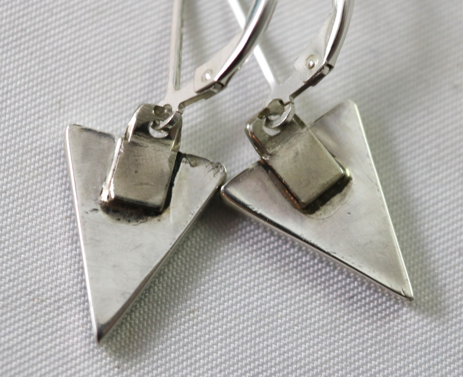 Sterling Silver Turquoise Inlay Triangular Shaped… - image 13