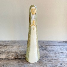 Vintage 70s Studio Pottery Art Sculpture Nun / Virgin Mary Signed PS 4 1977