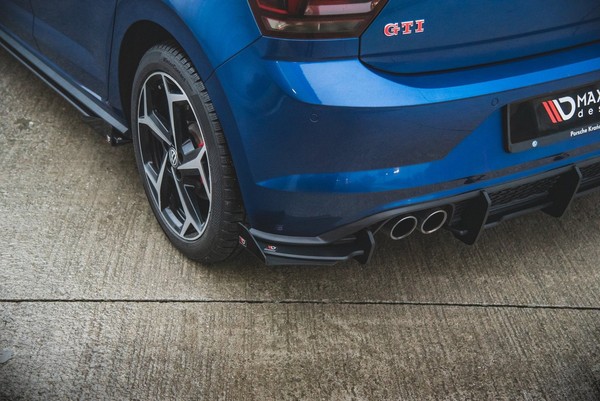 Heckansatz Diffusor + Flaps Passend FüR Vw Polo Gti Mk6 Schwarz Hochglanz-image