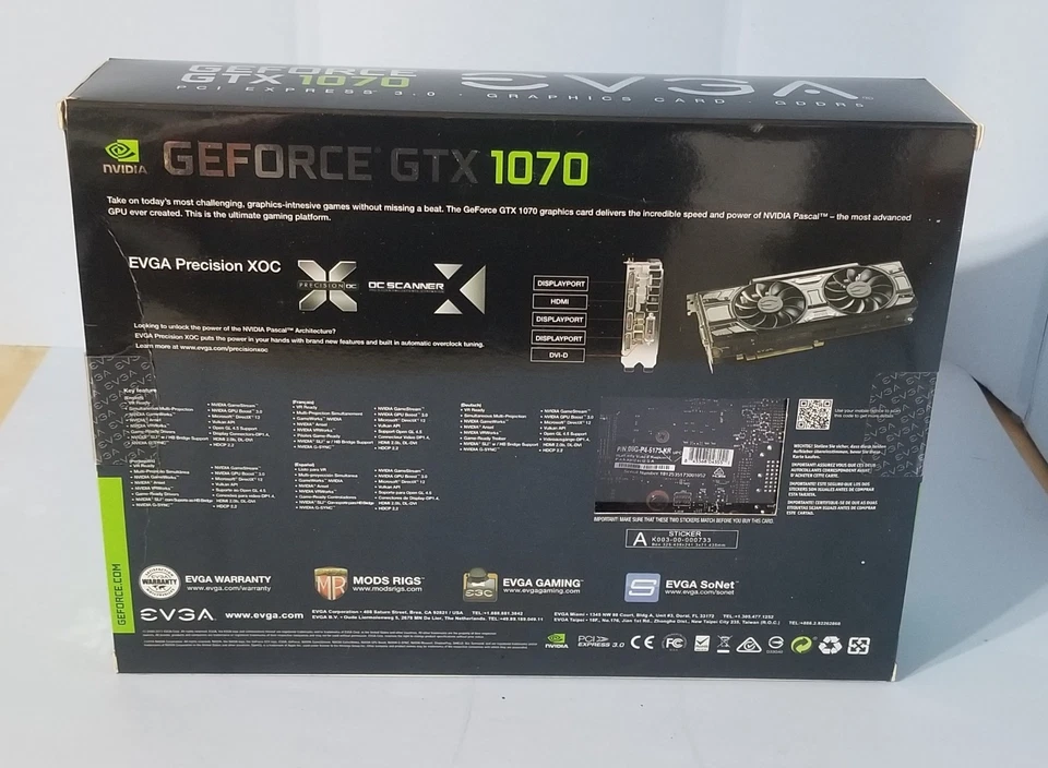 EVGA GeForce GTX 1070 SC GAMING 8GB GDDR5 Video Card 08G-P4-5173-KR - Image 2 of 4