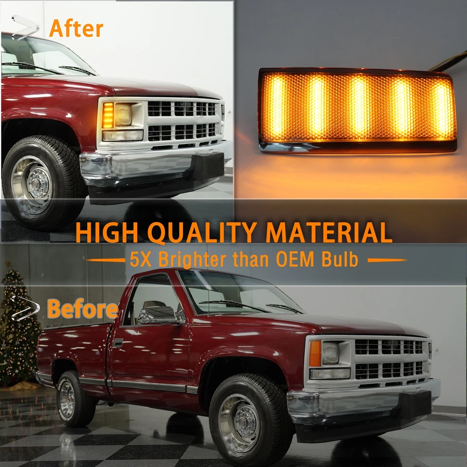 Luz indicadora frontal de LED seta DRL para Chevy GMC C/K1500 2500 1988-2002 - Imagem 2 de 4