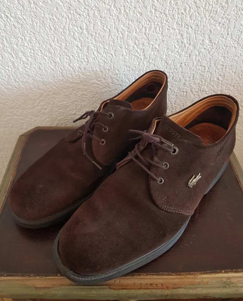 Chaussures Lacoste Bottines En Daim Marron Tailles 43,5 - Photo 4/4