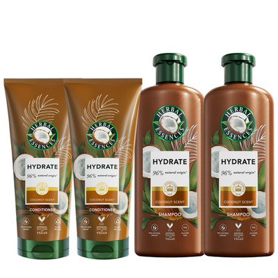 Herbal Essences Coconut Scent Shampoo 350ml x2 & Conditioner 250ml x2 Set
