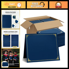 120 Pcs Navy Blue Diploma Holders with Gold Foil, 8.5x11 Certificate Covers, Awa