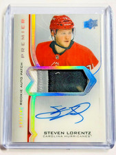 2020-21 UD Premier Rookie Patch Autographs #ARSL Steven Lorentz /249 Hurricanes