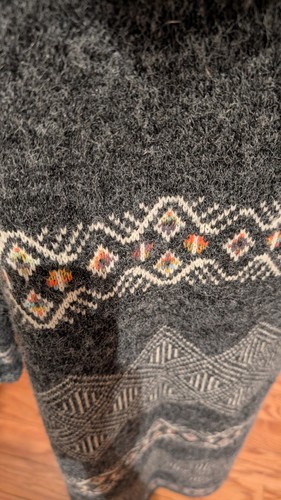 Sioni Duster Cardigan Sweater Womens Large Gray Long Open Front Hood Southwest - Picture 6 of 8