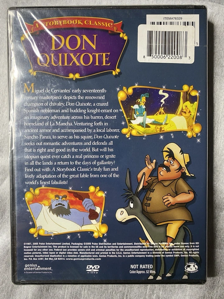 DON QUIXOTE A Storybook Classic Children's Cartoon DVD Movie 2005 New - Image 2 of 4