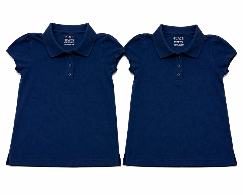 The Children's Place Girls Size M (7/8) Navy Short Sleeve Polo Lot 2