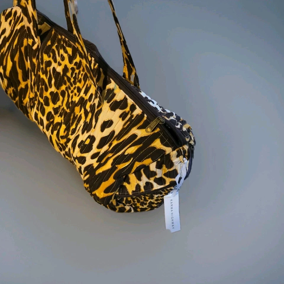 Bolso de Lona Grande KARMA HIGHWAY Viaje Fin de Semana Gimnasio -BoHo Estampado Leopardo NUEVO CON ETIQUETAS OC Foto 2 de 4