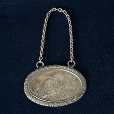 Vintage Decanter LABEL GIN SILVER PLATED Stylish Design MADE IN ENGLAND UK