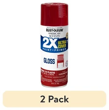 (2 Pack) Colonial Red,  American Accents 2X Ultra Cover Gloss Spray Paint- 12 Oz