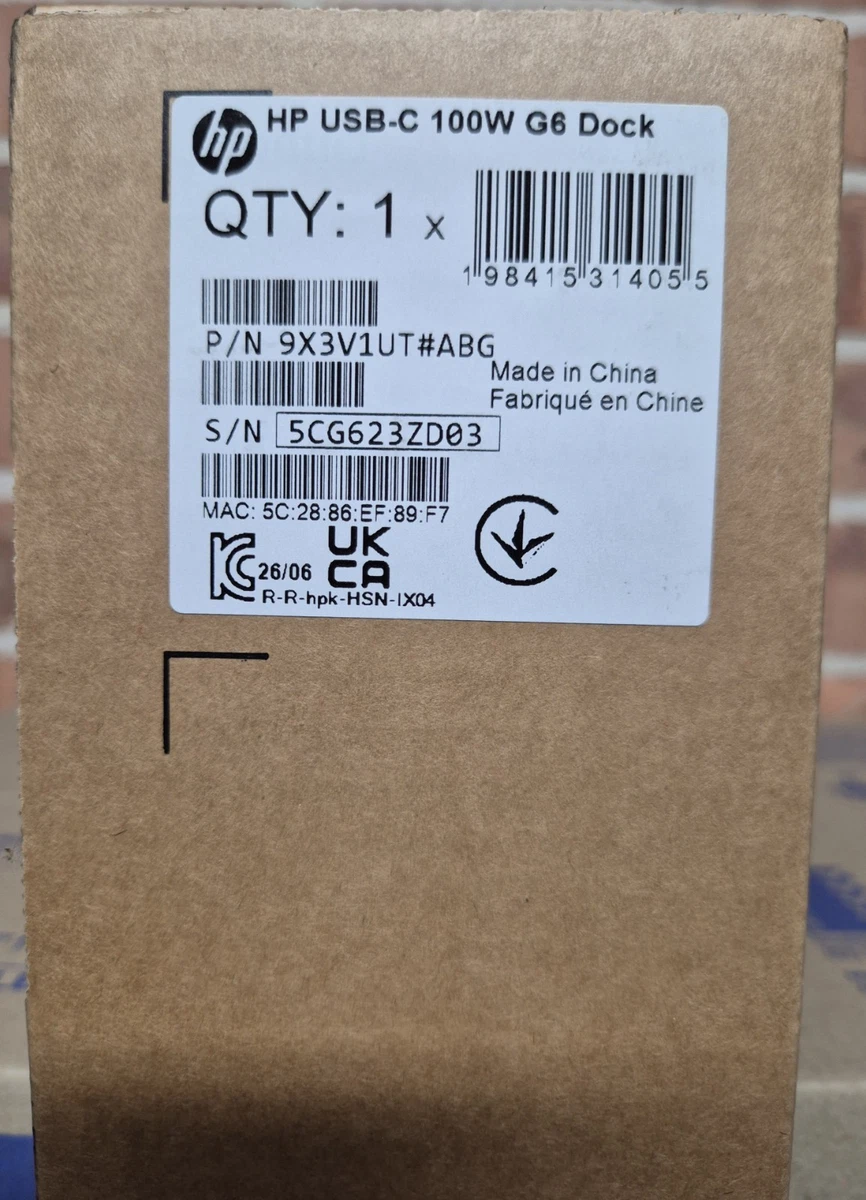 HP USB-C 100W G6 DOCK 9X3V1UT