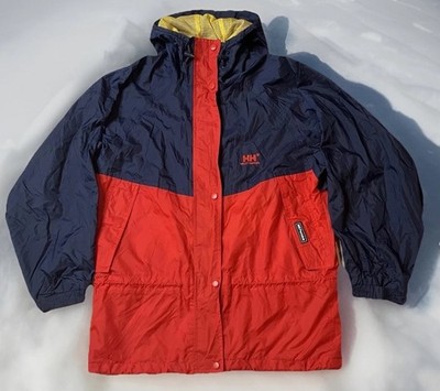 Packable Helly Hansen Jacket Rain Windbreaker Lightweight Hooded Colorblock VTG