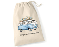 Campervan camping storage bag cotton stuff bag customised with your text