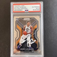 2020-21 Panini Prizm #267 Udoka Azubuike AUTO Signed Card PSA/DNA Encapsulated J