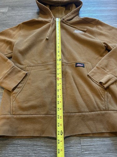 Dickies Hoodie Sweatshirt Adult S Brown Zip Logo Casual Y2K Thermal Hood Mens - Picture 6 of 8