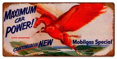 MOBIL RED FLYING PEGASUS HORSE 24" HEAVY DUTY USA MADE METAL GAS ...