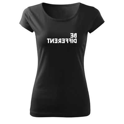 Damen fashion Premium Shirt tailliert Be different -Schwarz & Weiß-NEU