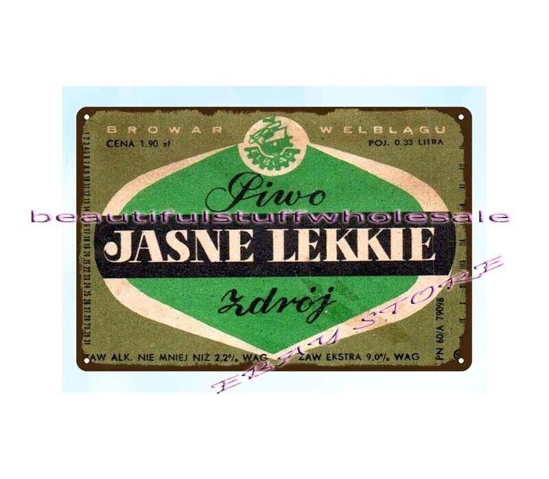 Polish Beer Elblag Piwo Jasne Lekkie Zdroj Browar w Elblagu metal tin sign