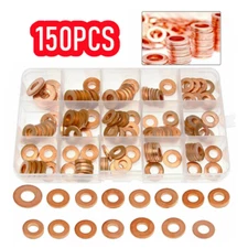 150Pcs Copper Diesel Injector Washers Fuel Set Seal Rings Assortment Kit