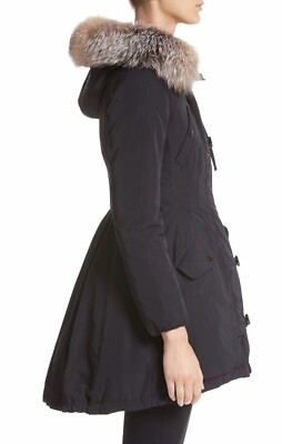 Moncler Arriette' Down Parka - Genuine Fox Size 00 NWT Black